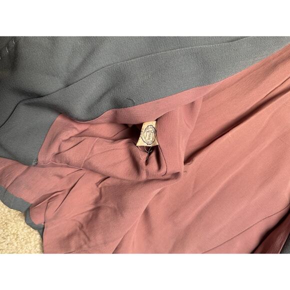 VTG Women's 40s 2 Pc Antique Blue Dress Suit Pill Box S 1940s Jacket Skirt WWII - Picture 2 of 16